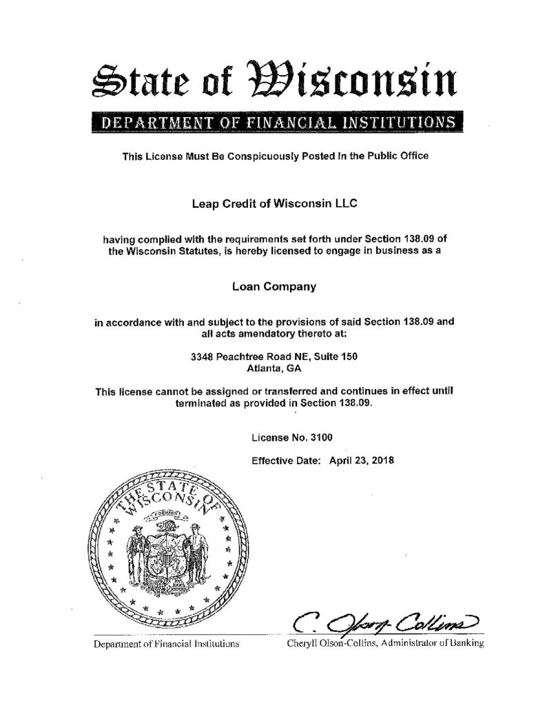Installment Loans Wisconsin Quick & Online Leap Credit